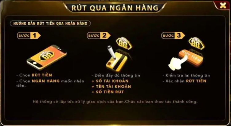 Các phương thức rút tiền hiện có trên Go88 cần lưu ý