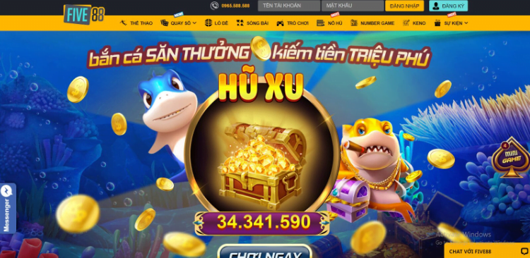 Bắn cá ăn xu cùng nhà cái Five88 kiếm tiền triệu phú