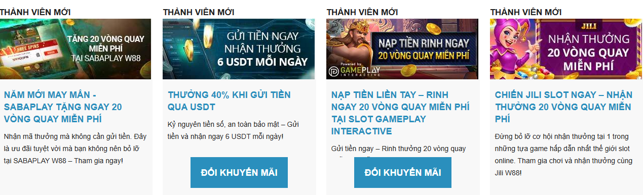 Tận dụng khuyến mãi khi nạp tiền W88 Tận dụng khuyến mãi khi nạp tiền W88